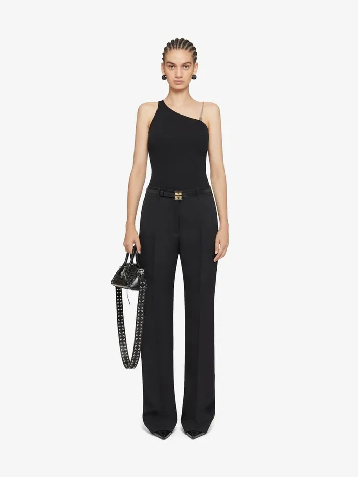 Women Tops and Shirts Givenchy Asymmetric Top In Cotton With Chain Detail Black Women Tops and Shirts Givenchy Asymmetric Top In Cotton With Chain Detail Black