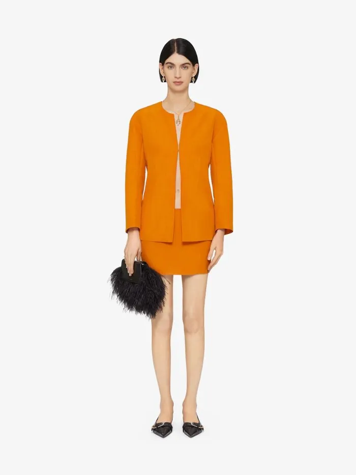 Women Tops and Shirts Givenchy Shirt In Linen And Silk With 4G Liquid Detail Dark Orange Women Tops and Shirts Givenchy Shirt In Linen And Silk With 4G Liquid Detail Dark Orange