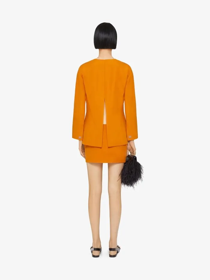 Women Tops and Shirts Givenchy Shirt In Linen And Silk With 4G Liquid Detail Dark Orange