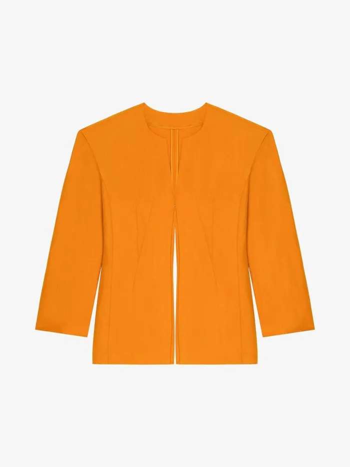 Women Tops and Shirts Givenchy Shirt In Linen And Silk With 4G Liquid Detail Dark Orange
