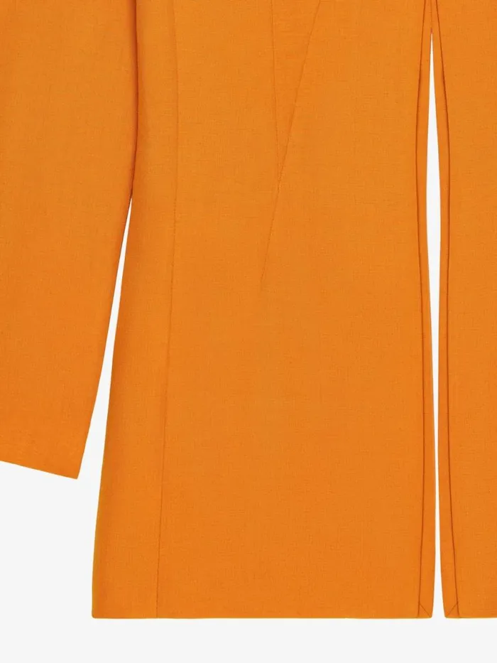 Women Tops and Shirts Givenchy Shirt In Linen And Silk With 4G Liquid Detail Dark Orange
