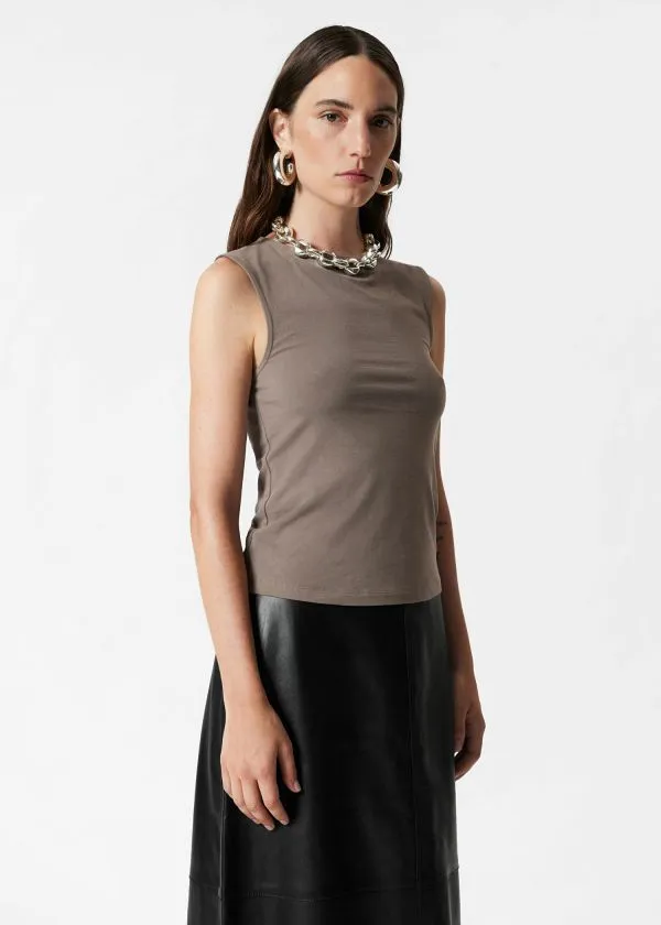 Women Tops and Tshirts and Other Stories BoatNeck Tank Top Mole