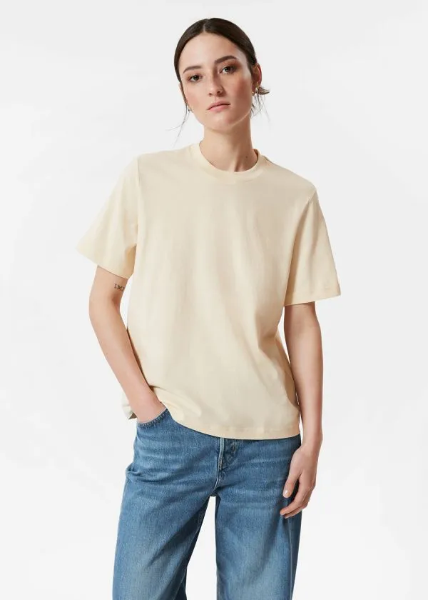 Women Tops and Tshirts and Other Stories Crewneck TShirt Beige