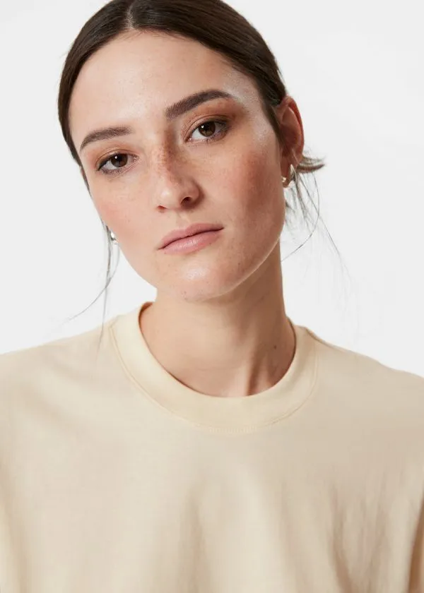 Women Tops and Tshirts and Other Stories Crewneck TShirt Beige