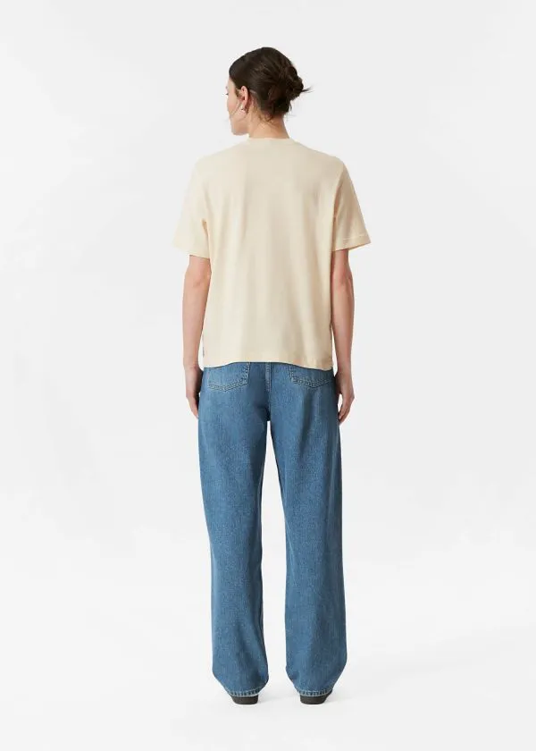 Women Tops and Tshirts and Other Stories Crewneck TShirt Beige