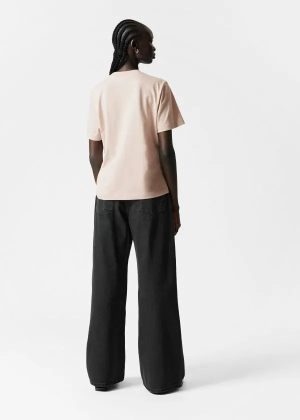 Women Tops and Tshirts and Other Stories Crewneck TShirt Light Pink