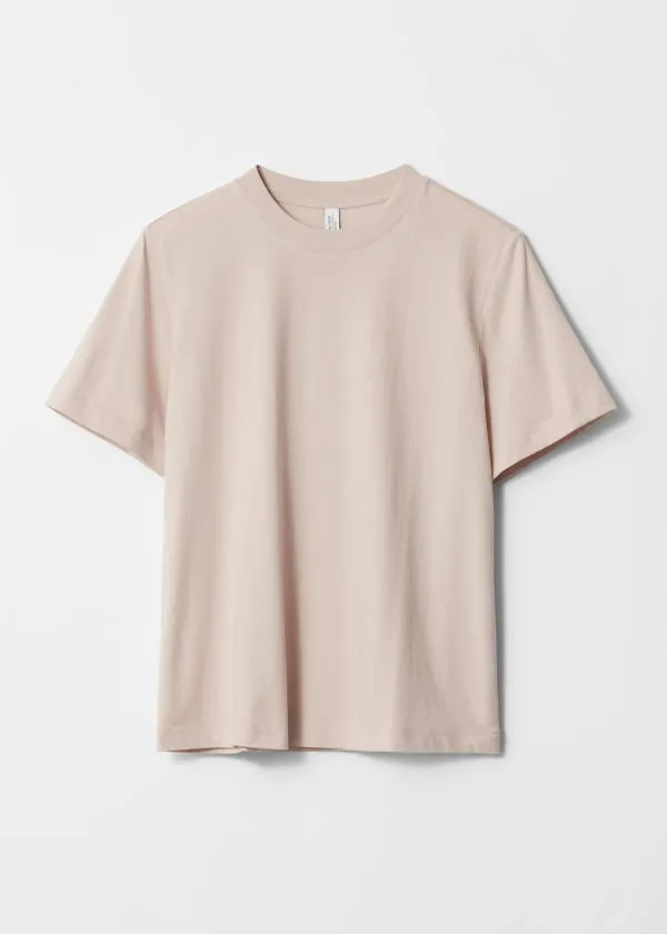 Women Tops and Tshirts and Other Stories Crewneck TShirt Light Pink