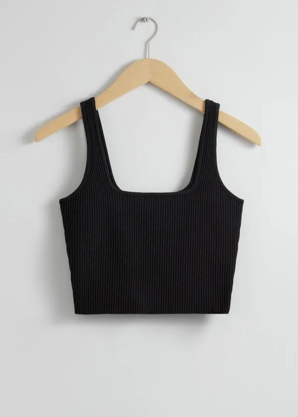 Women Tops and Tshirts and Other Stories Cropped Top Black
