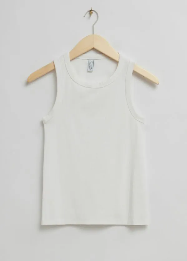 Women Tops and Tshirts and Other Stories Fitted Tank Top White