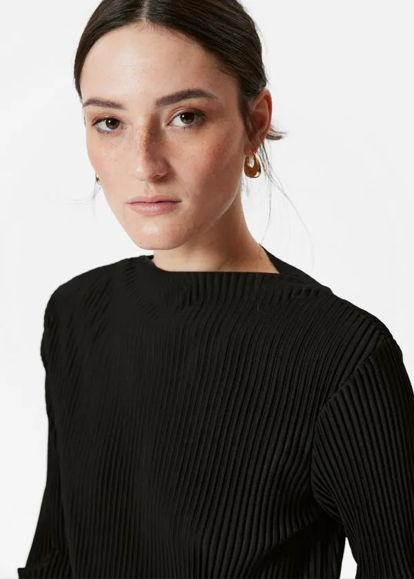Women Tops and Tshirts and Other Stories Pleated Top Black