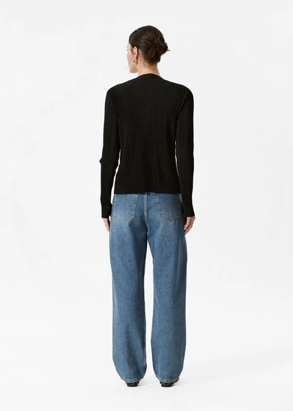 Women Tops and Tshirts and Other Stories Pleated Top Black