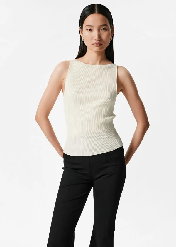 Women Tops and Tshirts and Other Stories Ribbed Tank Top White
