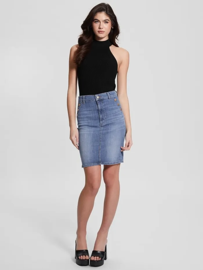 Women Tops GUESS Eco Shayna Mock Neck Top Black Women Tops GUESS Eco Shayna Mock Neck Top Black