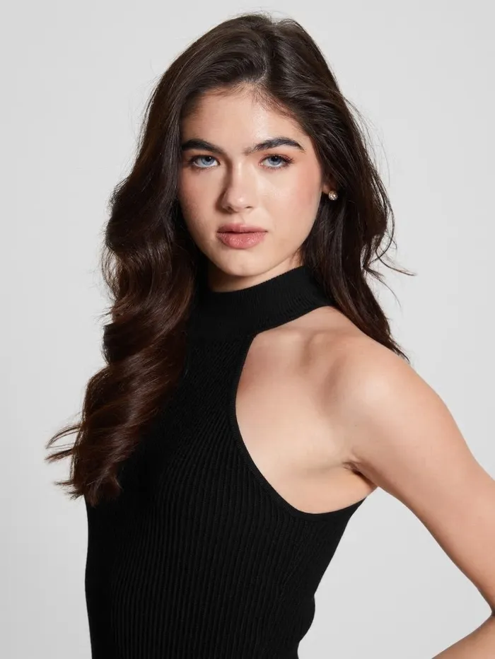 Women Tops GUESS Eco Shayna Mock Neck Top Black Women Tops GUESS Eco Shayna Mock Neck Top Black