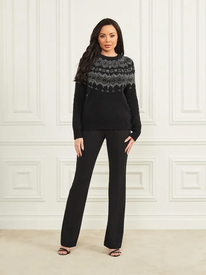 Women Tops GUESS Jodie Embellished Sweater Black