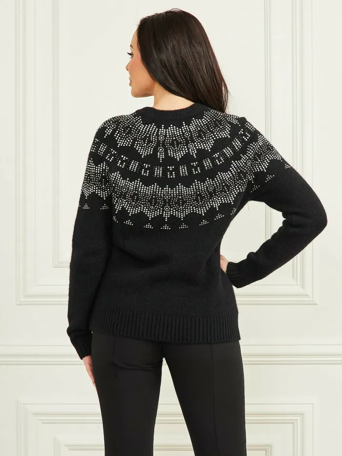 Women Tops GUESS Jodie Embellished Sweater Black