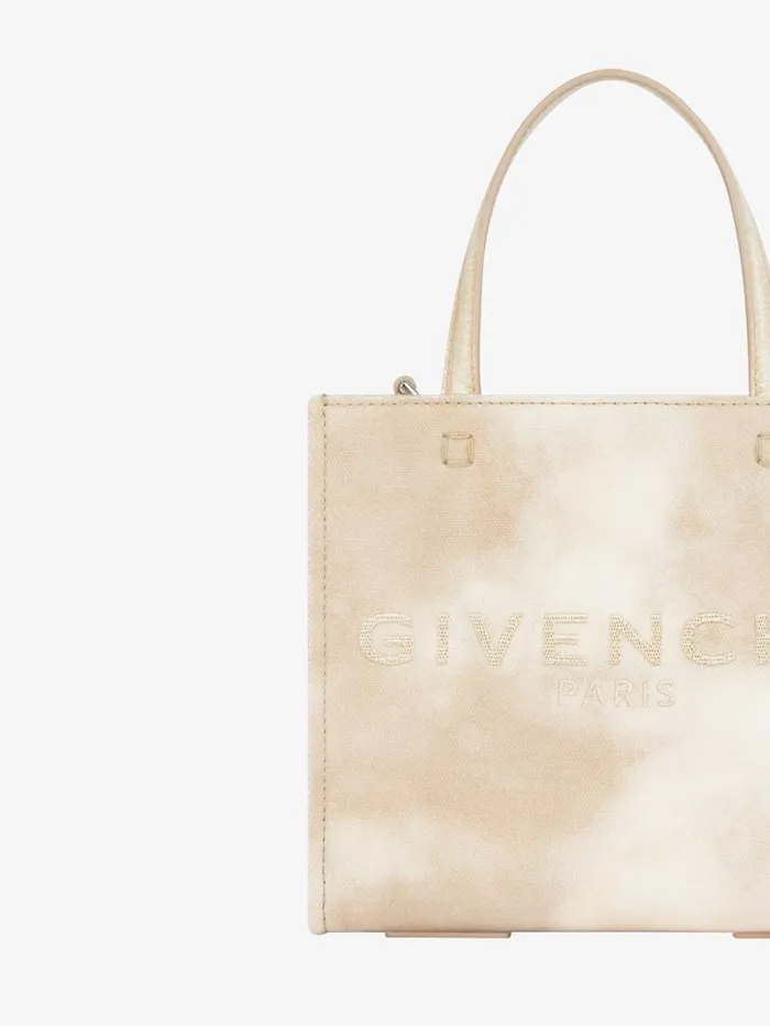 Women Tote Bags Givenchy Mini GTote Shopping Bag In Tie And Dye Canvas Dusty Golden Women Tote Bags Givenchy Mini GTote Shopping Bag In Tie And Dye Canvas Dusty Golden