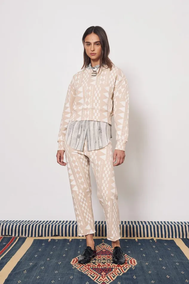 Women Tribal Geo Camel and Dirty White Joberg Sweatshirt Raquel Allegra Tops