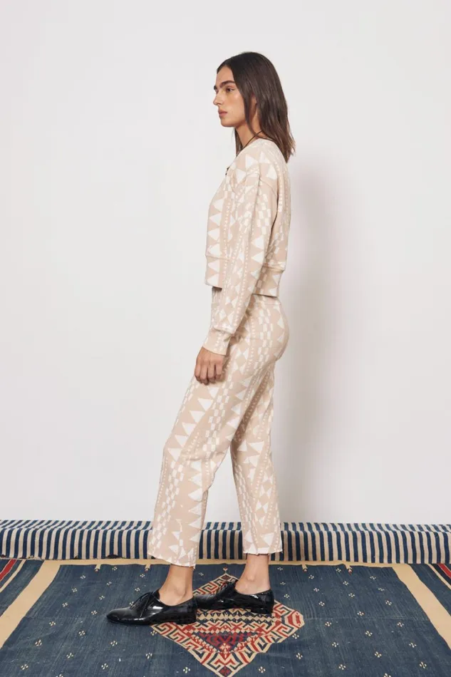 Women Tribal Geo Camel and Dirty White Joberg Sweatshirt Raquel Allegra Tops