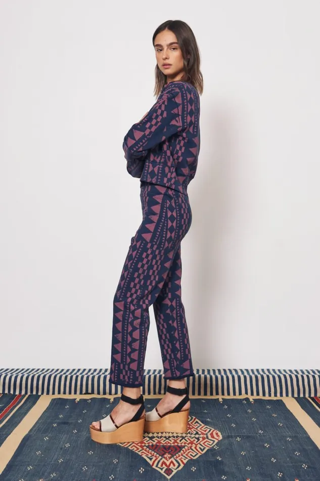 Women Tribal Geo Midnight and Jasper Cape Sweatpant Raquel Allegra Bottoms