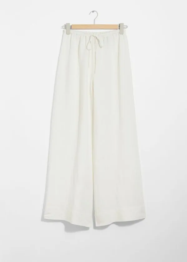 Women Trousers and Other Stories Relaxed Drawstring Trousers White