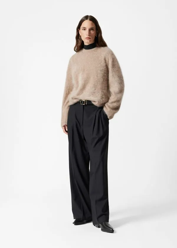 Women Trousers and Other Stories Tailored Wool Trousers Black