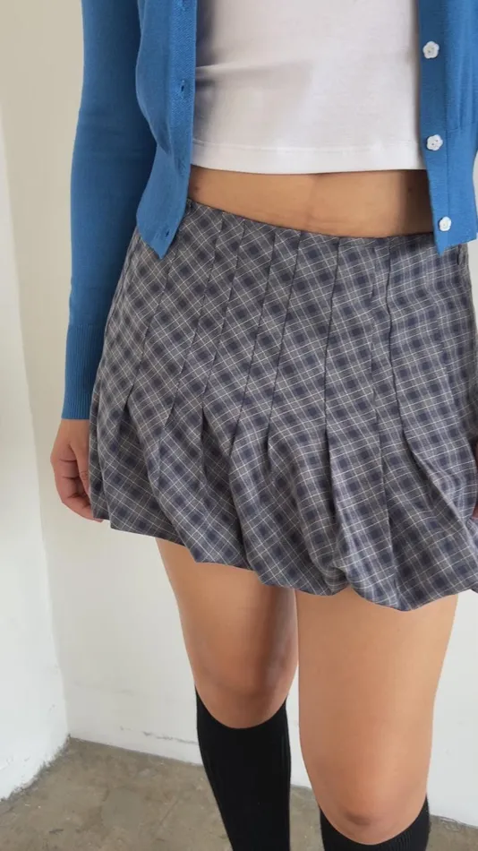 Women Tyler Bubble Skirt Blue Plaid Lisa Says Gah Skirts