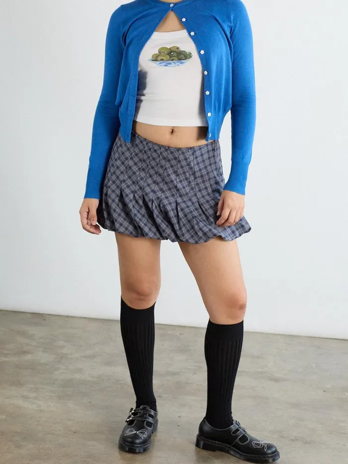 Women Tyler Bubble Skirt Blue Plaid Lisa Says Gah Skirts