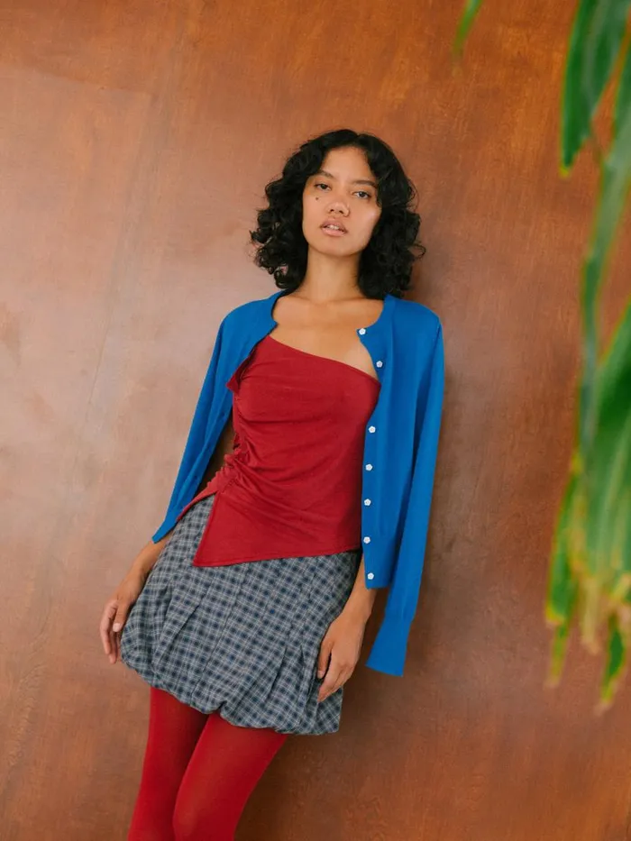 Women Tyler Bubble Skirt Blue Plaid Lisa Says Gah Skirts