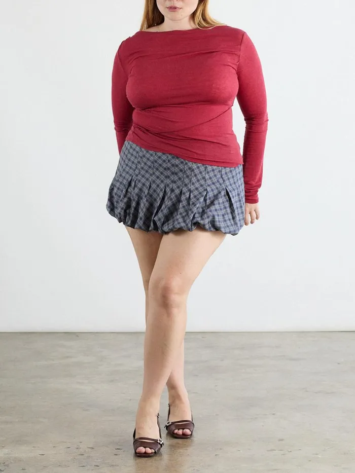 Women Tyler Bubble Skirt Blue Plaid Lisa Says Gah Skirts