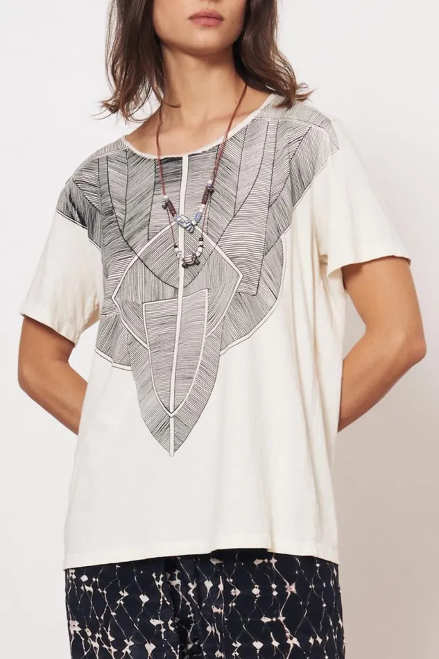 Women Vintage Fleece Dirty White Kibo Tee Raquel Allegra Tops