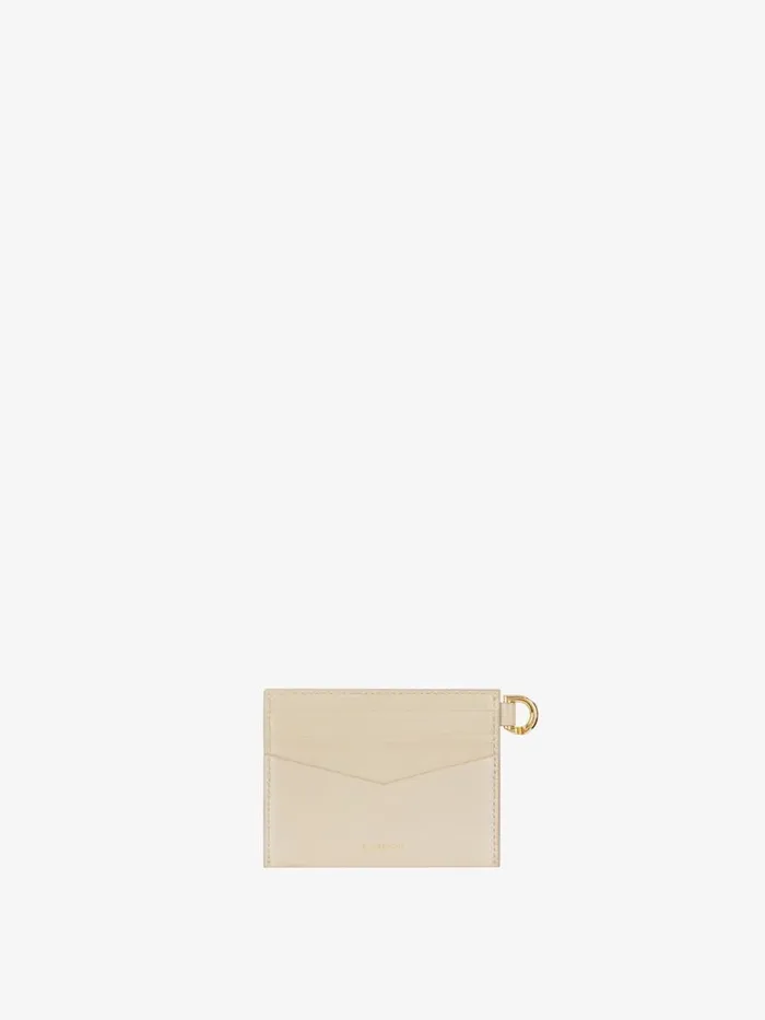 Women Wallets and Card Holders Givenchy 4G Card Holder In Grained Leather Natural Beige