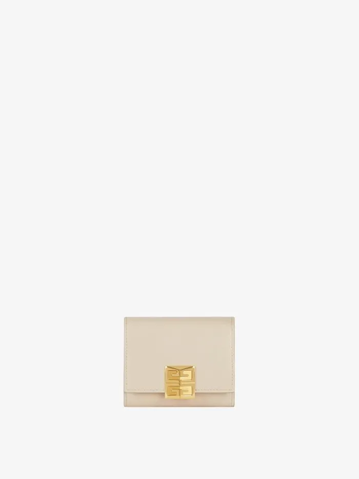 Women Wallets and Card Holders Givenchy 4G Wallet In Grained Leather Natural Beige Women Wallets and Card Holders Givenchy 4G Wallet In Grained Leather Natural Beige