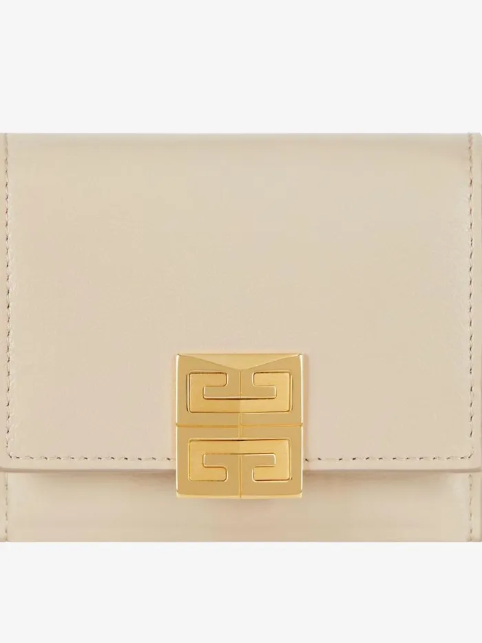 Women Wallets and Card Holders Givenchy 4G Wallet In Grained Leather Natural Beige Women Wallets and Card Holders Givenchy 4G Wallet In Grained Leather Natural Beige