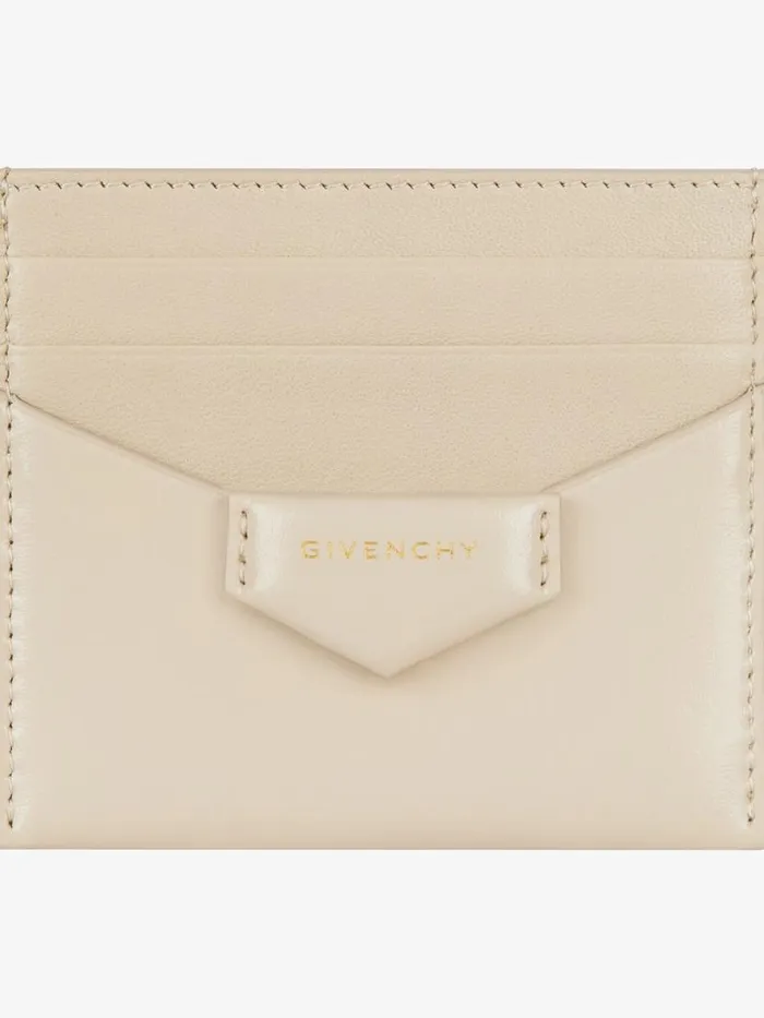 Women Wallets and Card Holders Givenchy Antigona Card Holder In Box Leather Natural Beige