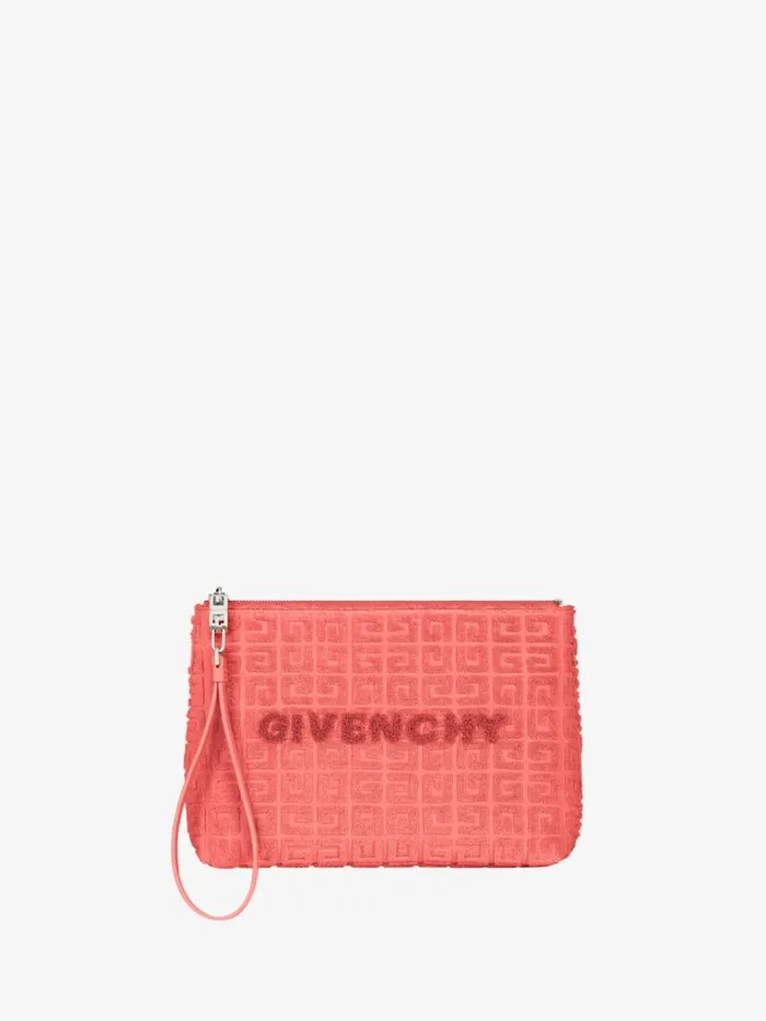 Women Wallets and Card Holders Givenchy GIVENCHY Travel Pouch In 4G Cotton Towelling Coral Women Wallets and Card Holders Givenchy GIVENCHY Travel Pouch In 4G Cotton Towelling Coral