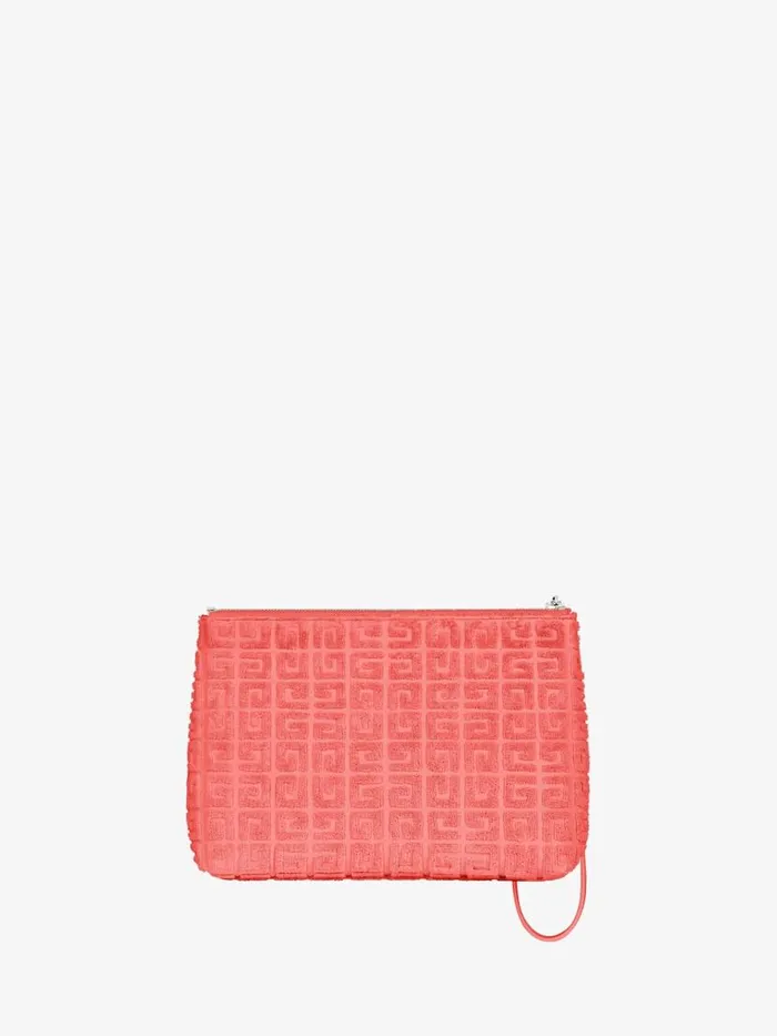 Women Wallets and Card Holders Givenchy GIVENCHY Travel Pouch In 4G Cotton Towelling Coral Women Wallets and Card Holders Givenchy GIVENCHY Travel Pouch In 4G Cotton Towelling Coral