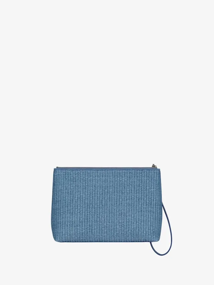 Women Wallets and Card Holders Givenchy GIVENCHY Travel Pouch In Raffia Denim Blue Women Wallets and Card Holders Givenchy GIVENCHY Travel Pouch In Raffia Denim Blue