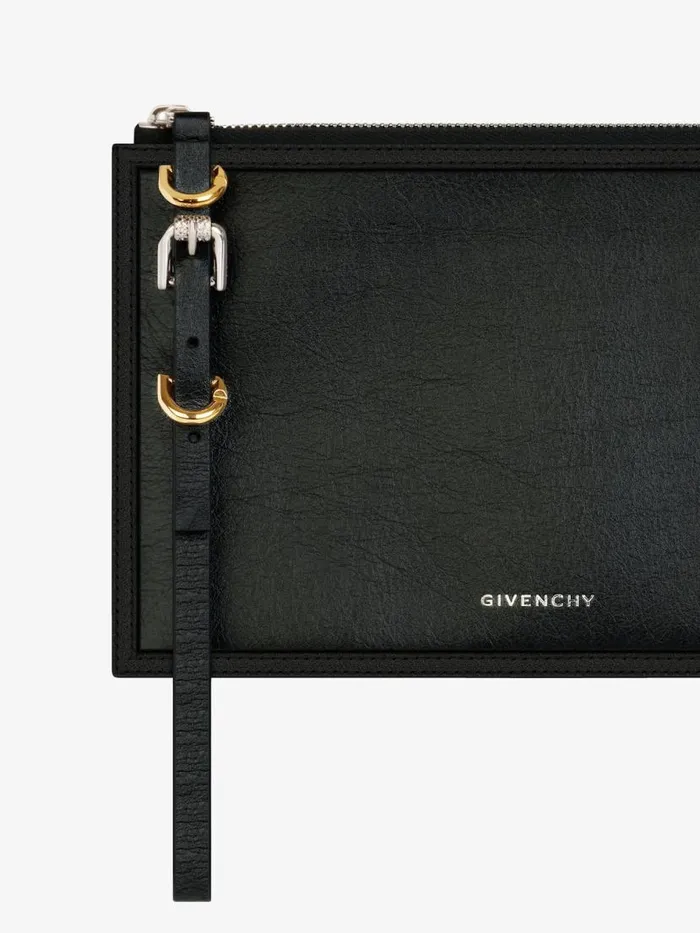 Women Wallets and Card Holders Givenchy Voyou Pouch In Leather Black