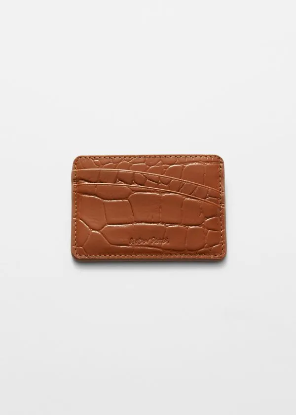 Women Wallets and Other Stories Rounded Pockets Leather CardHolder Brown Croco