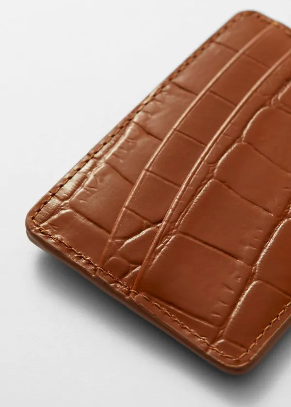 Women Wallets and Other Stories Rounded Pockets Leather CardHolder Brown Croco Women Wallets and Other Stories Rounded Pockets Leather CardHolder Brown Croco