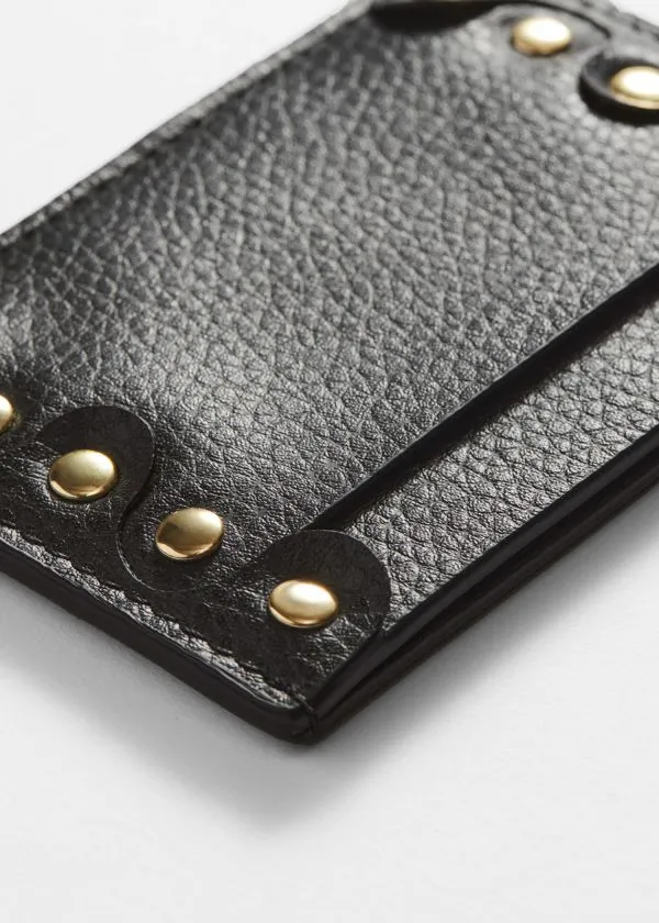 Women Wallets and Other Stories Studded Card Holder Black