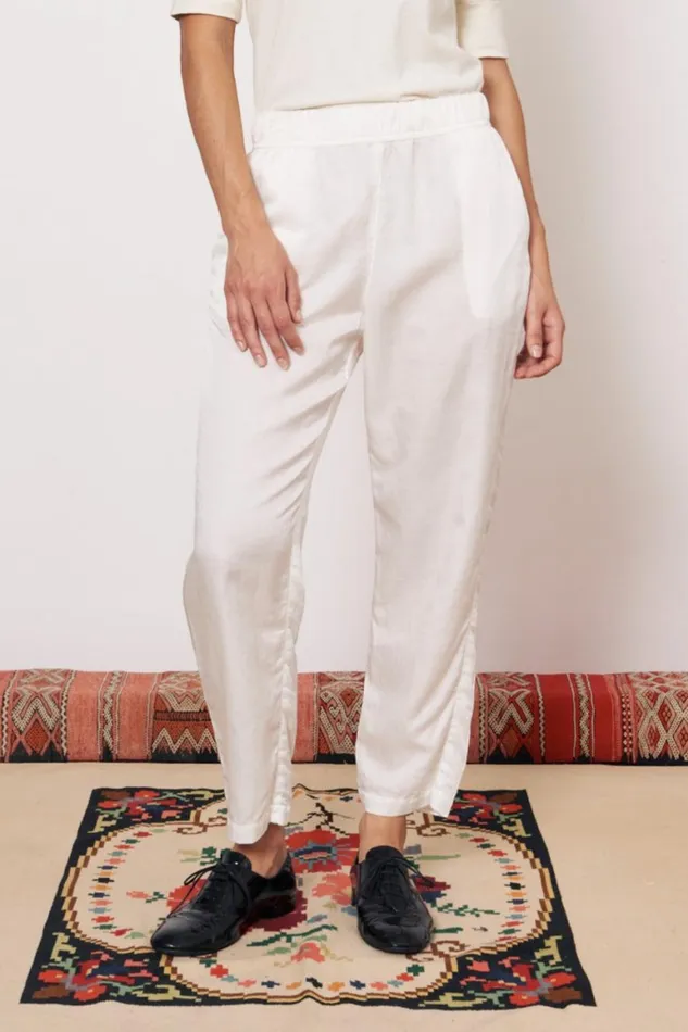 Women Washed White Fez Pant Raquel Allegra Bottoms