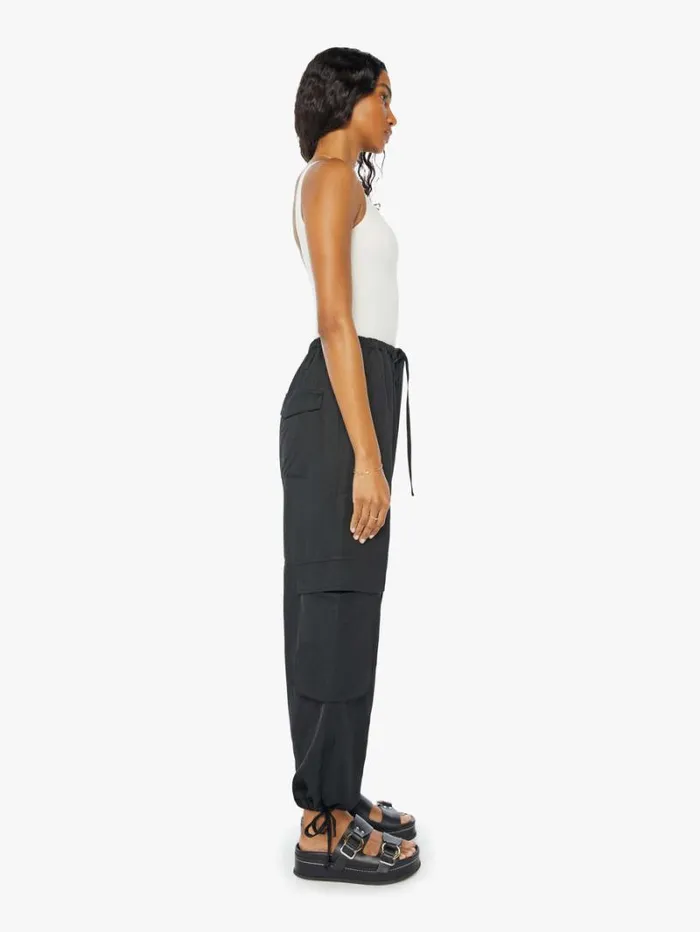 Women Wide Leg Mother Denim Joline Cargo Pants Black