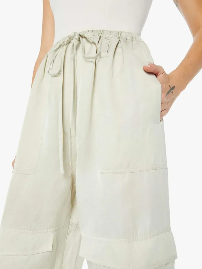 Women Wide Leg Mother Denim Joline Cargo Pants Pistachio