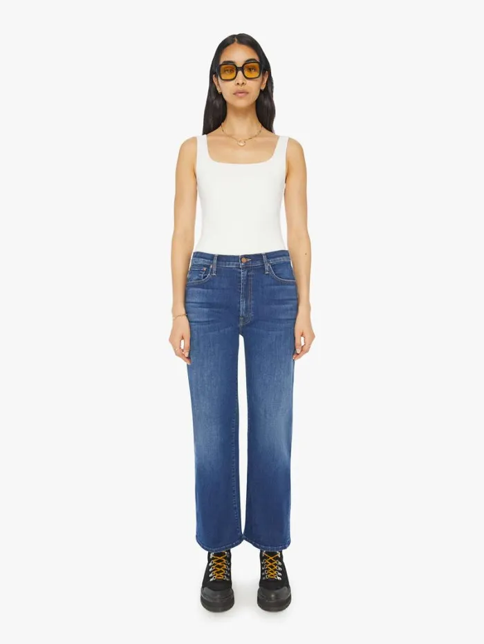 Women Wide Leg Mother Denim The Dodger Ankle Wash On Your Left