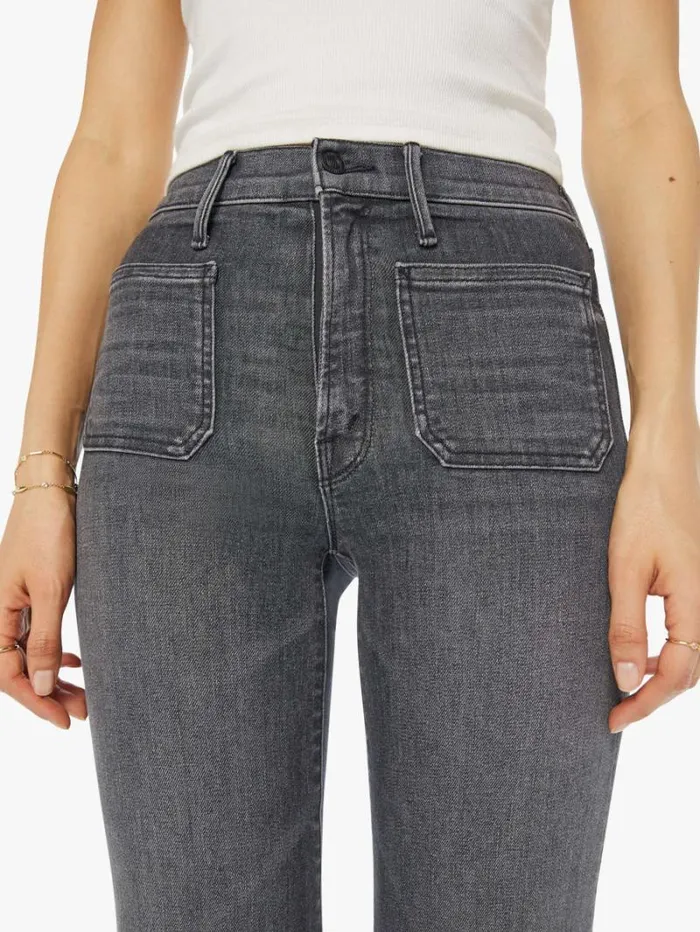 Women Wide Leg Mother Denim The Patch Pocket Twister Sneak Wash Up In Smoke