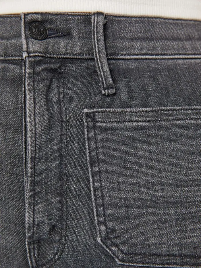 Women Wide Leg Mother Denim The Patch Pocket Twister Sneak Wash Up In Smoke