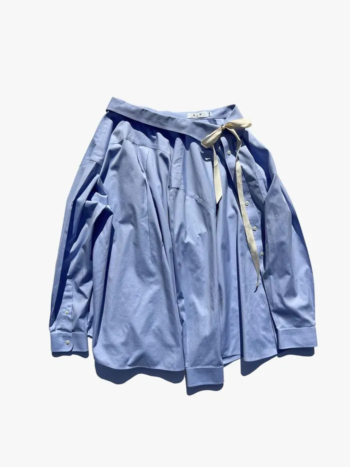 Women Wrap Shirt Skirt Blue Lisa Says Gah Skirts