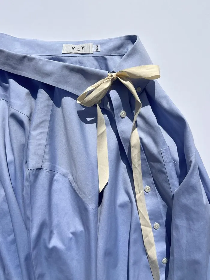 Women Wrap Shirt Skirt Blue Lisa Says Gah Skirts